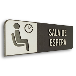 Placa de Sinalização Indicativa MDF 3D - Sala de Espera